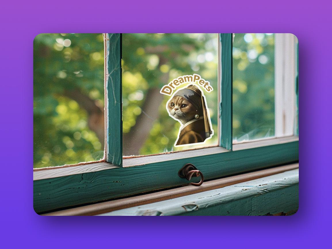 cat-sticker-on-window-with-outdoor-background